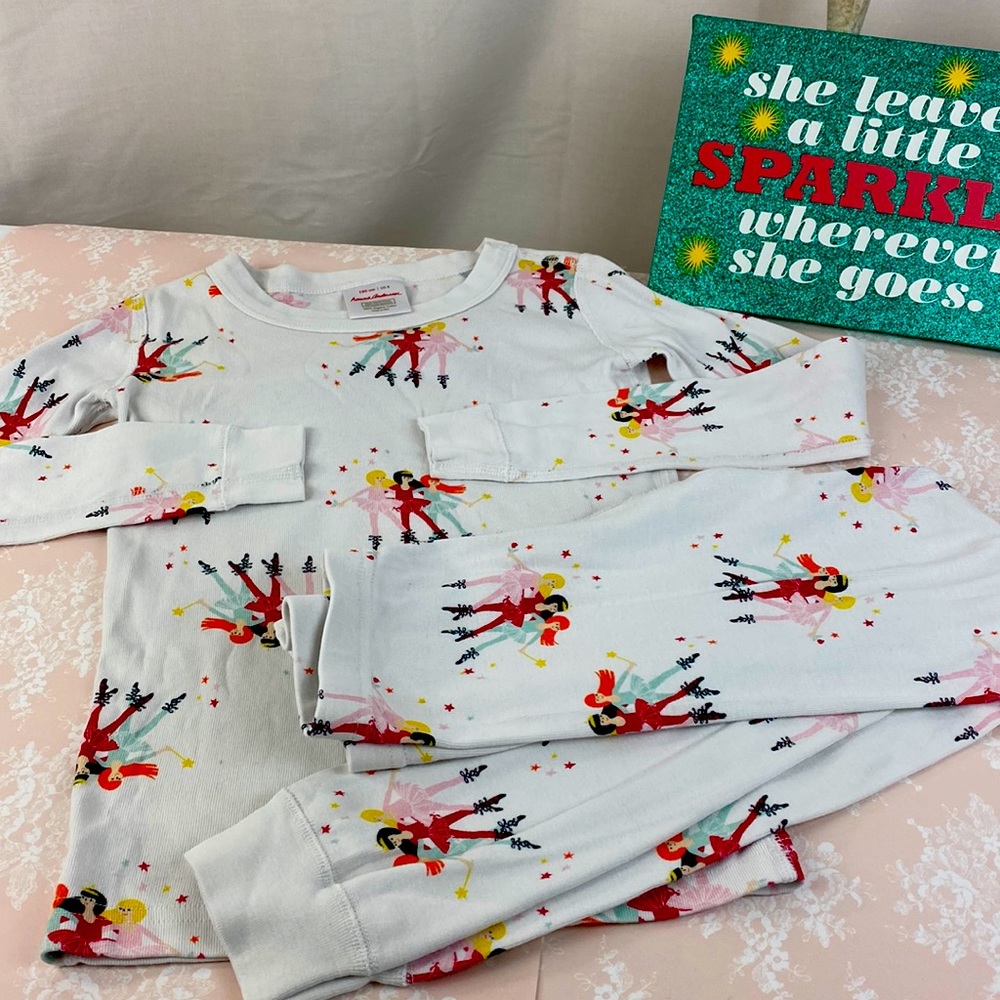Hanna Anderson NWOT Girls Pajama Set Ballerinas Dancing Size US SZ 8 130cm